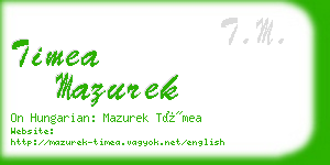 timea mazurek business card